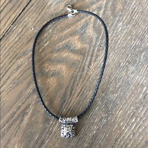 Premier Designs Silver and Black braided necklace